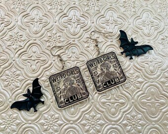Weird Girls Club Earrings Gothic Ghoul Beauty Darling Unusual Goth
