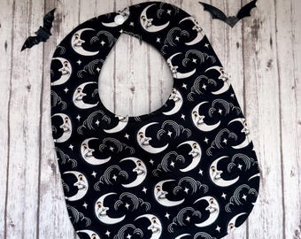 Gothic Dark Fairytale Moons Baby Bib Haunt Little Ghoul Wicked Nightmares Goth