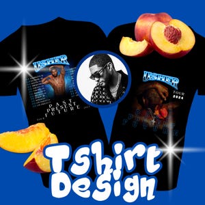 アッシャー 過去 現在 未来 2024 ツアー Tシャツ デザイン PNG