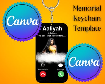 Memorial Phone Keychain CANVA EDITABLE TEMPLATE