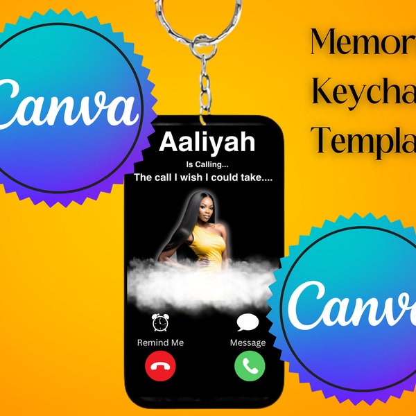 Memorial Phone Keychain CANVA EDITABLE TEMPLATE