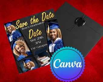 Grasuation Save the Date Template CANVA EDITABLE