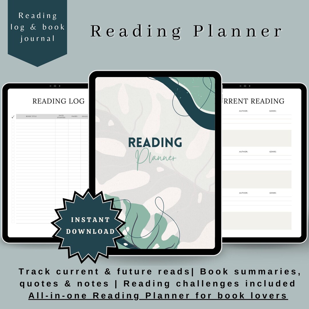 Reading Planner Printable | Book Journal | Reading Log | Book Tracker ...