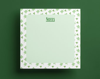 Watercolor Clover Post-It Note Pads: St. Patrick's Day Square Sticky Notes