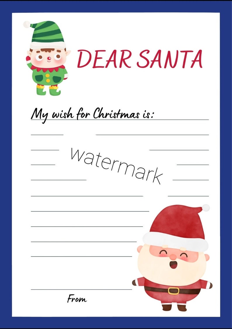 Printable Christmas Letter to Santa - Etsy