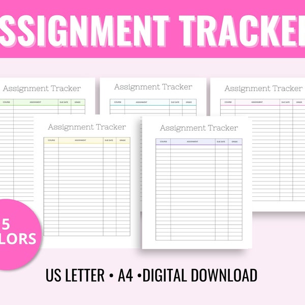 valentine no homework pass Assignment Tracker, Assignment Tracker Printable, Homework Planner, Printable Weekly Assignment Tracker, Assignment Log, A4 US Letter