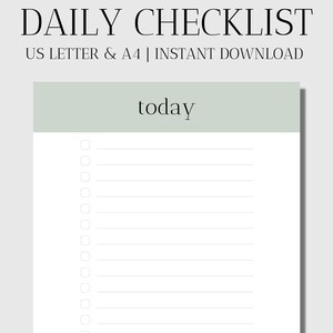 Daily To Do List Planner Template Checklist Instant Download Printable PDF