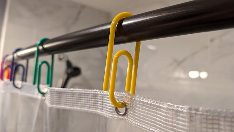 Jumbo Paperclip Shower Curtain Rings