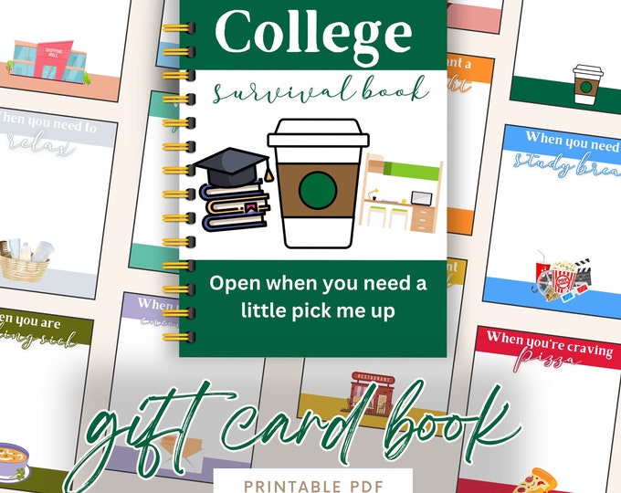Printable College Gift Card Book, High School Graduation Gift From