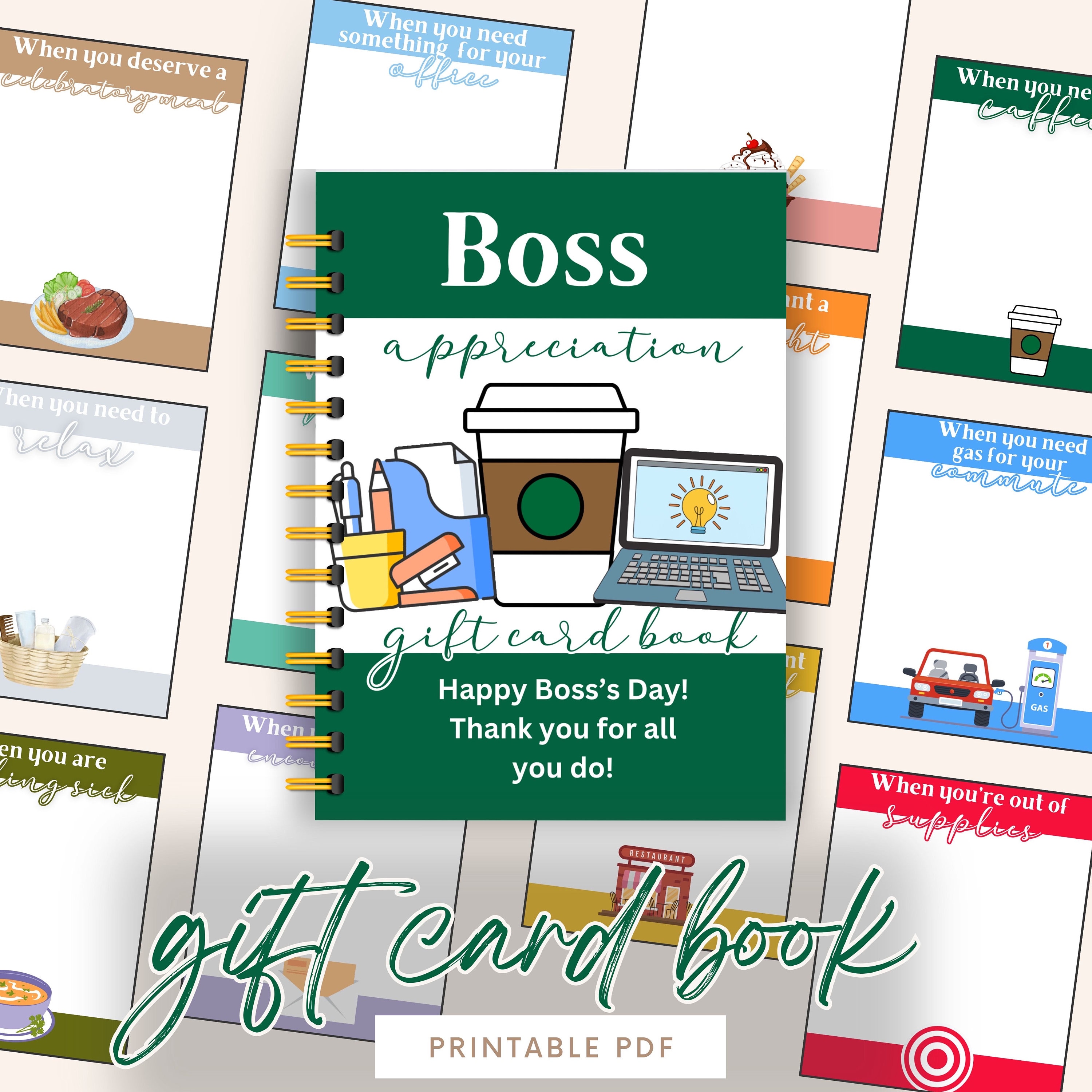 Bosss Day Gift Card Book, Boss Appreciation, Boss Care Package, Printable  Boss Gift Card Book, Gift for Boss From Employee, Thoughtful Gift 