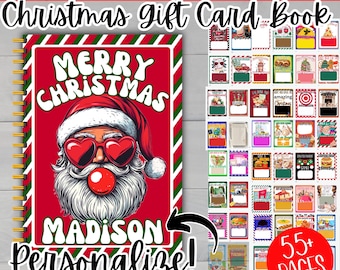 Christmas Gift Card Book, Printable Christmas gift for teen, Personalized Christmas gift for daughter, Editable Christmas giftcard holders