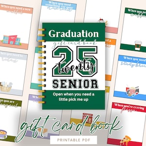 Afdrukbaar college-cadeaukaartboek, college-zorgpakket, afstudeercadeaukaartboek 2025, eerstejaarscadeau van ouders, klas van 25