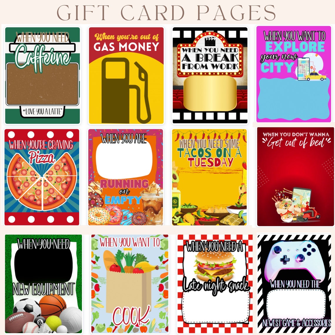Printable College Gift Card Book College Care Package Etsy Printable College Gift Card Book College Care Package Etsy