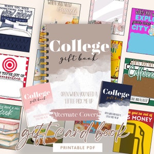 College cadeaukaartboek, college zorgpakket, afdrukbaar college cadeaukaartboek, eerste jaar college cadeau van ouders, doordachte universiteit