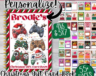 Christmas Gift Card Book, Printable Christmas gift for teen, Personalized Christmas gift for kids, personalized Christmas giftcard holders