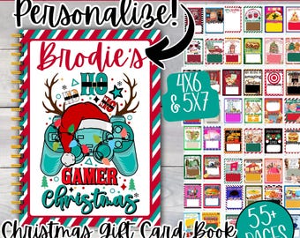 Christmas Gift Card Book, Printable Christmas gift for teen, Personalized Christmas gift for kids, personalized Christmas giftcard holders