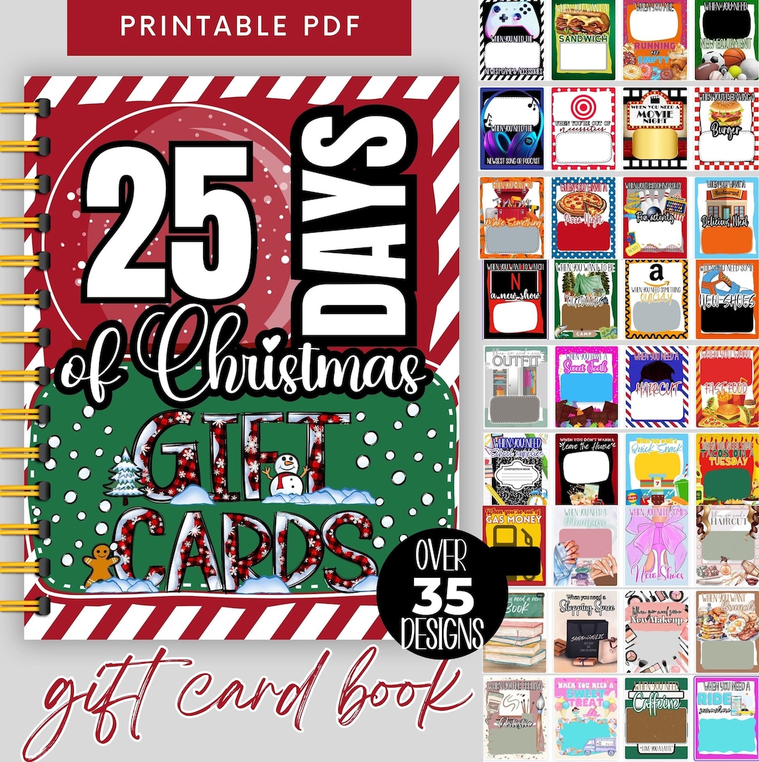 Printable Christmas Gift Card Book, Christmas Gift for Kids, Christmas Printable Christmas Gift Card Book, Christmas Gift for Kids, Christmas