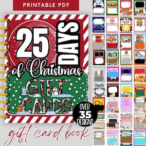Druckbares Weihnachtsgeschenkkartenbuch, Weihnachtsgeschenk für Kinder, Weihnachtsgeschenkkartenbuch, Weihnachtsgeschenke für Teenager, Weihnachtsgeschenk für Teenager