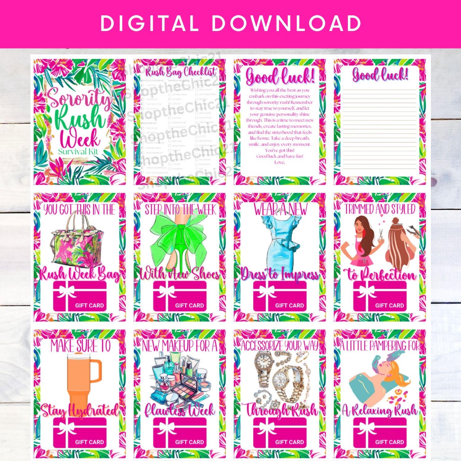Sorority Rush Week Gift - Sorority Gift Box - Printable Sorority Rush ...