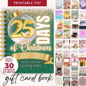 Druckbares Weihnachtsgeschenkkartenbuch, Weihnachtsgeschenk für Mama, Weihnachtsgeschenkkartenbuch, Weihnachtsgeschenke für Frau, Weihnachtsgeschenk für Mama