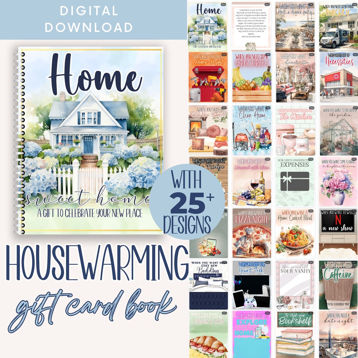 Housewarming Gift Card Book, Thoughtful House Warming Gift Basket, New Home Gift Card Book