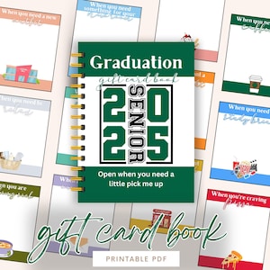 Druckbares College Geschenkkartenbuch, 2025 Abschlussgeschenk für Senior 2025, College Care Paket, Geschenk für das erste Jahr des College von den Eltern
