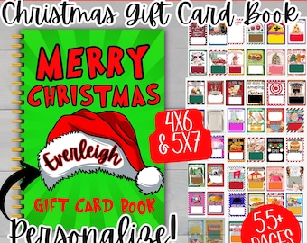 Christmas Gift Card Book, Printable Christmas gift for teen, Personalized Christmas gift for kids, personalized Christmas giftcard holders