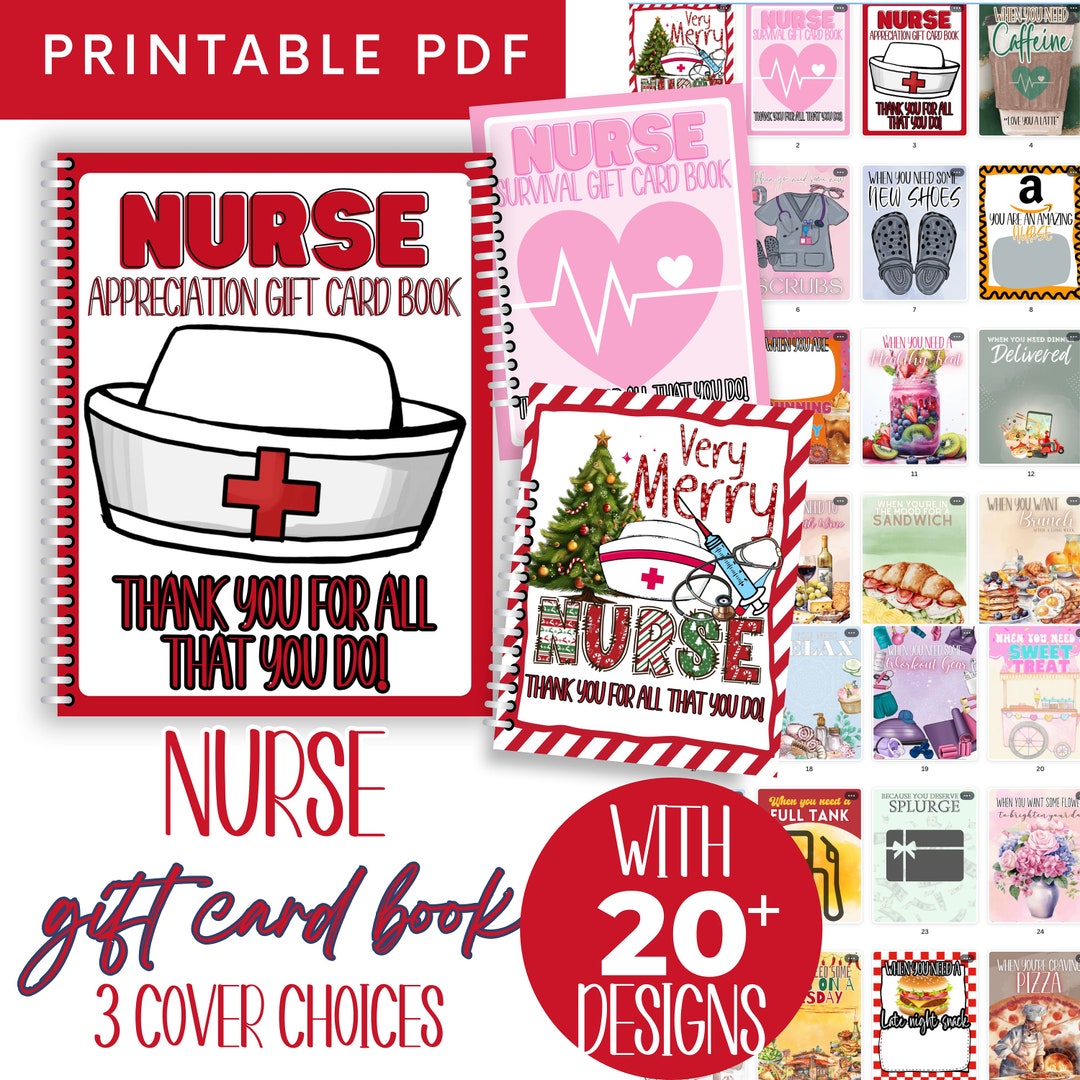 Nurse Gift Card Book, Printable Nurse Appreciation Gift for Rn, Labor