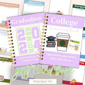 Druckbares College Geschenkkartenbuch, College Care Paket, College Survival Guide, Geschenk für das erste Jahr College von den Eltern, Abschlussgeschenk