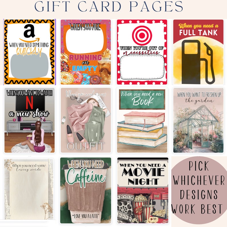 Birthday Gift Card Book , Birthday Care Package, Printable Birthday ...