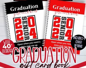 Printable College Gift Card Book, class of 2024 graduation gift, college care package, first year of college gift from parents, graduation