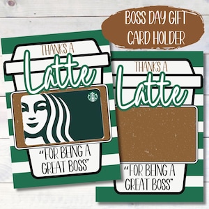 Boss’s Day Gift Card Holder, Boss Appreciation Day, Boss care package, printable boss gift card, gift for boss from employee, bosses present