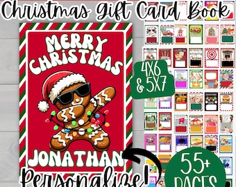 Christmas Gift Card Book, Printable Christmas gift for teen, Personalized Christmas gift for kids, personalized Christmas giftcard holders