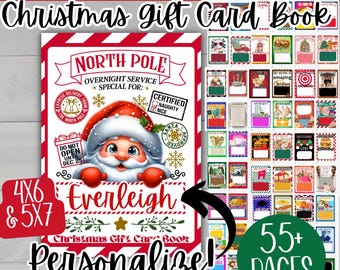Christmas Gift Card Book, Printable Christmas gift for teen, Personalized Christmas gift for kids, personalized Christmas giftcard holders