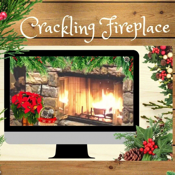 Crackling Fireplace Animated iPhone/Smartphone/Desktop/Laptop/Wallpaper/Lock Screen l Set of 2, With Crackling Firewood Sounds