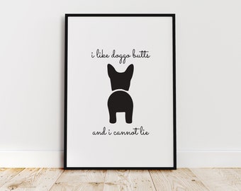 Boston Terrier French Bulldog Digital Wall Art Print Instant Download