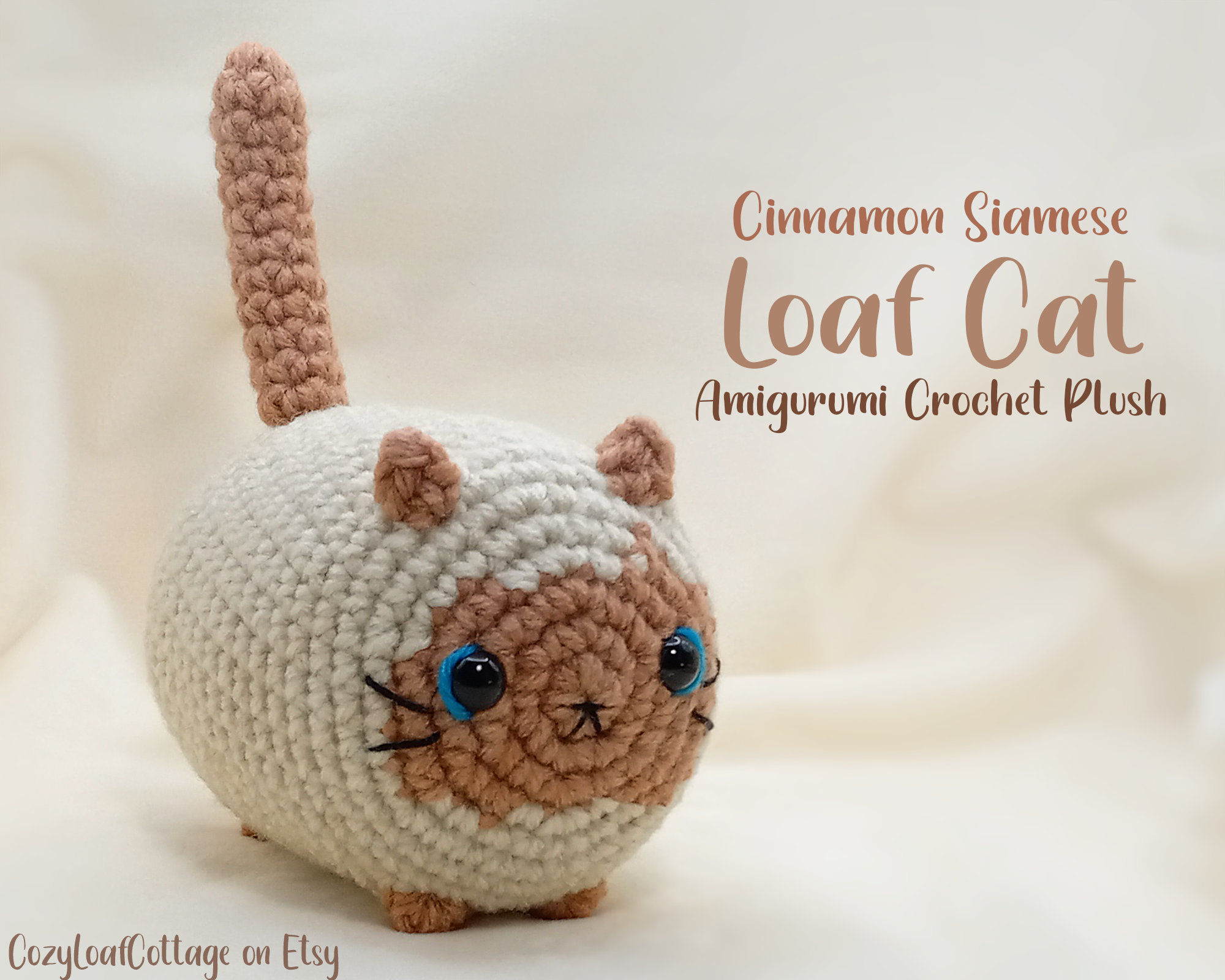Grey & White Siamese Kitty - Hand Crochet Plush - GiftyKitty