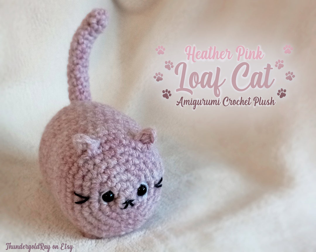 Heather Pink Loaf Cat Amigurumi Crochet Plushie Etsy