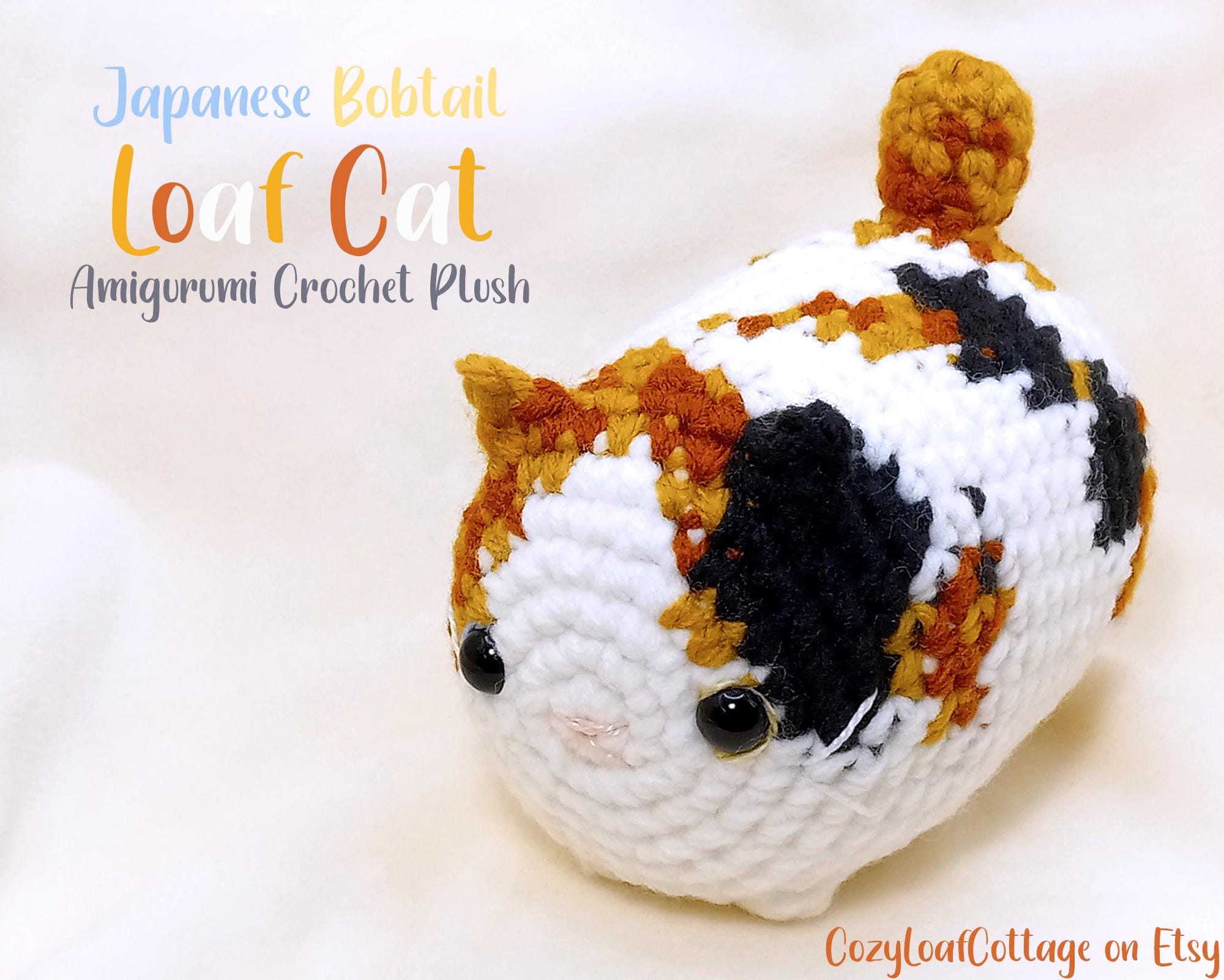 Japanese Bobtail Loaf Cat * Amigurumi Crochet Plush * Finished