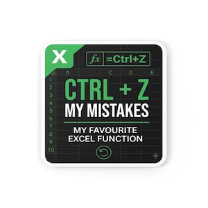 CTRL + Z My Mistakes Cork Back Coaster | Excel Function Office Humor