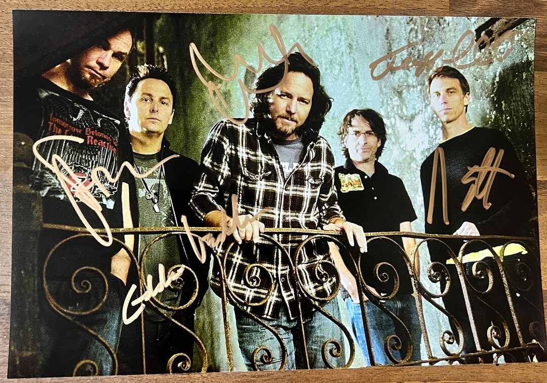 Pearl Jam Full Band Signed Autographed 8x12 Inch Photo COA Etsy