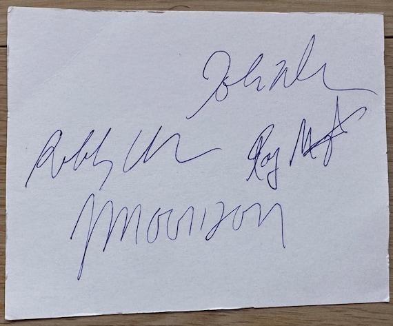 The Doors Full Band Signed Autographed 5x4 Inch Album Page + COA