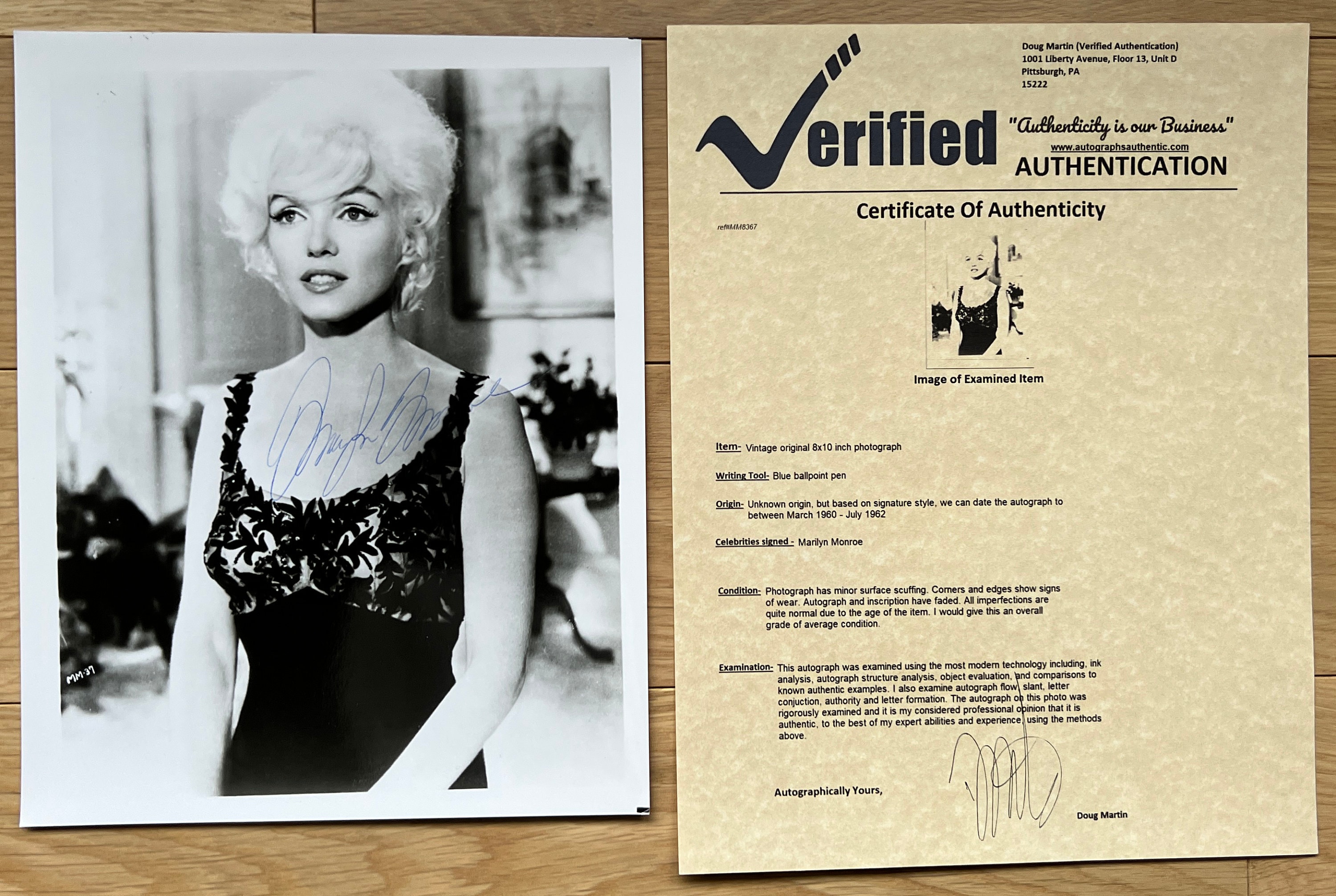 Marilyn Monroe signed autographed 8x10 black and white photo + COA