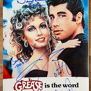 Grease full cast signed autographed 8x12 inch photo + COA