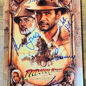 Indiana Jones and the Last Crusade full cast signed autographed 8x12 inch photo + COA