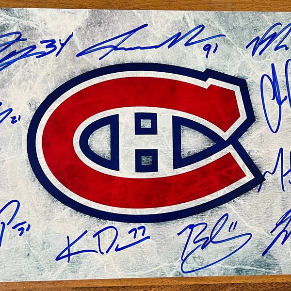 Montreal Canadiens full team signed autographed 8x12 inch photo + COA