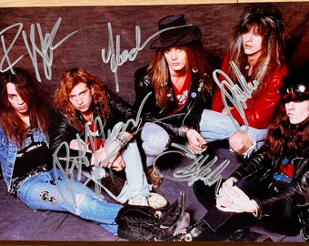 Skid Row Banda original completa firmada y autografiada Foto de 8x12 pulgadas + COA