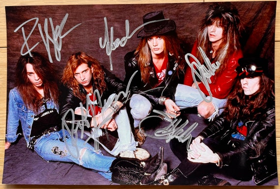 Skid Row Full Original Band Signed Autographed 8x12 Inch Photo +