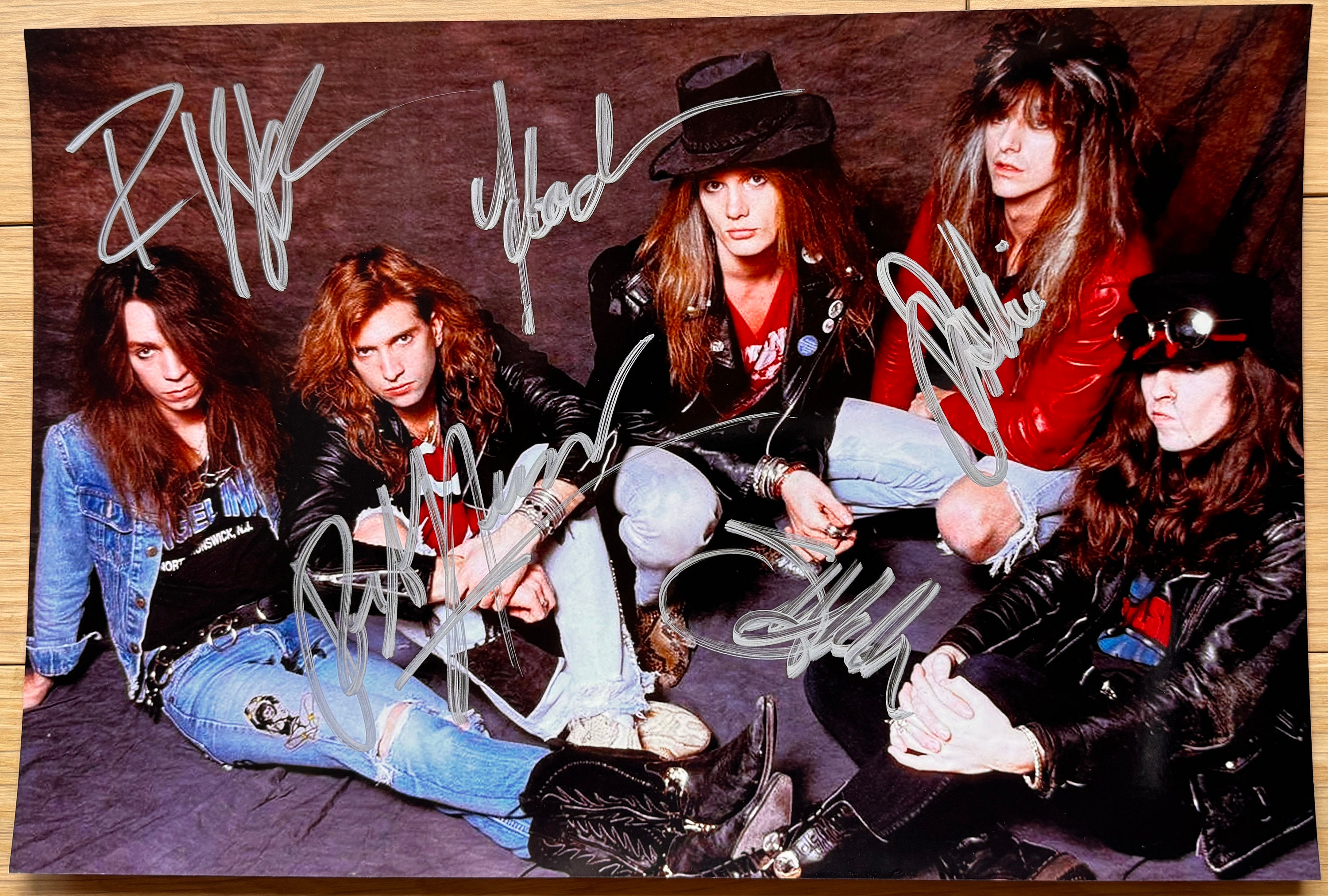 Skid Row Full Original Band Signed Autographed 8x12 Inch Photo +
