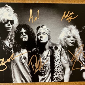 Guns N' Roses full band signed autographed 8x12 inch photo + COA